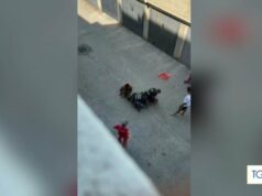 Un'immagine trasmessa mentre la conduttrice della Tgr leggeva la notizia