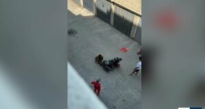 Un'immagine trasmessa mentre la conduttrice della Tgr leggeva la notizia